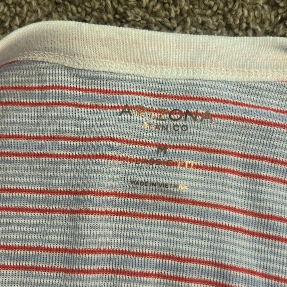 Y2K Kawaii Arizona Bow Cherry Blue Red Striped Baby Tee Sz Medium (Junior’s) - Picture 4 of 6